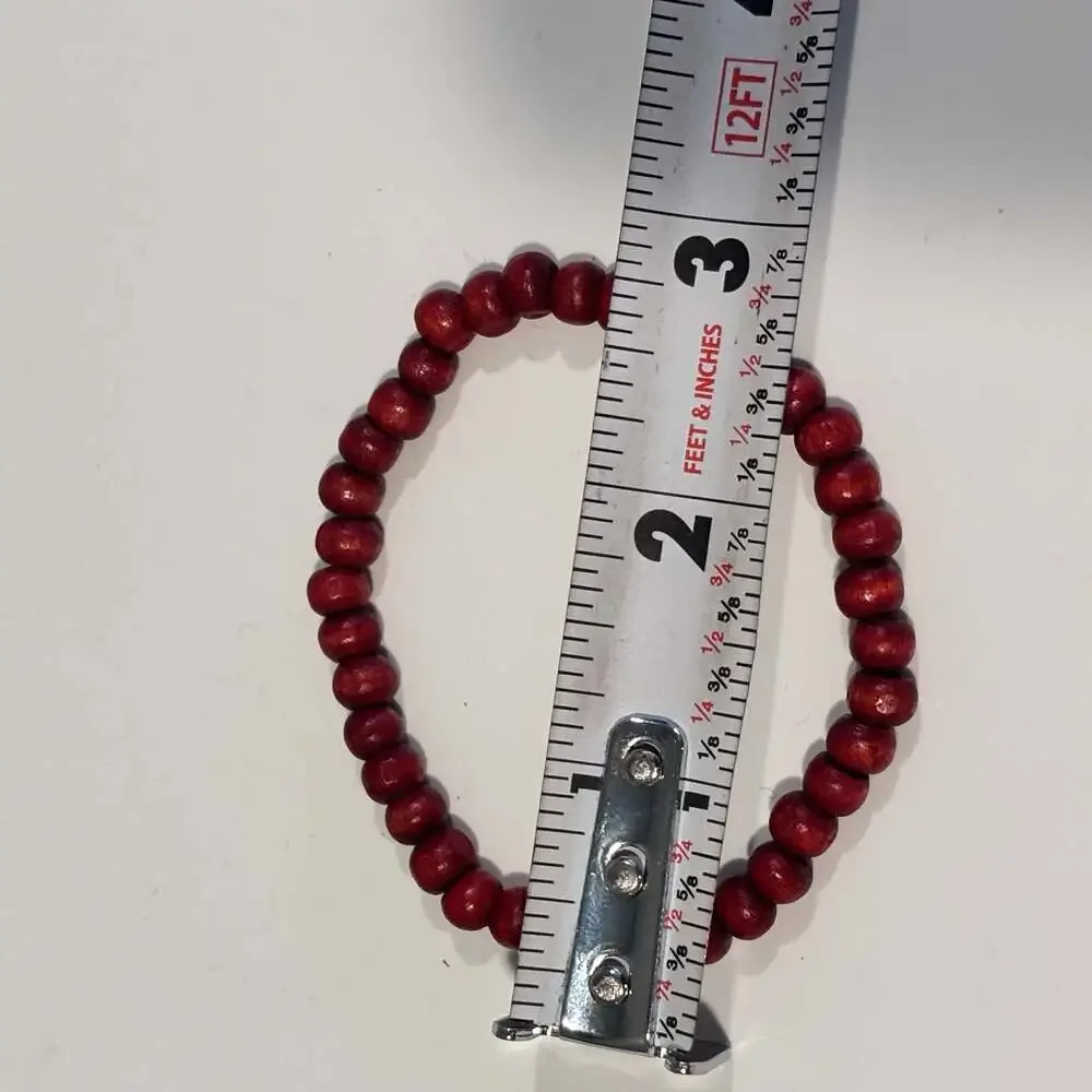 The Bead Chest Stackable Red Beaded Stretch Bracelet Jewelry